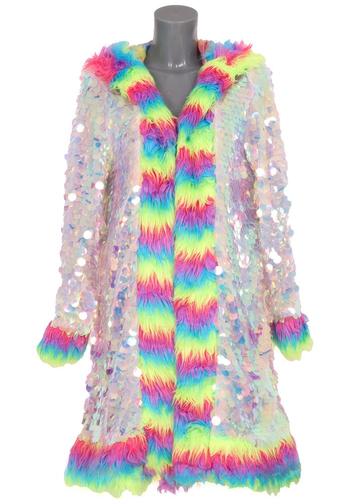 Carnavalsjas Pailletten Multibont Luxe Unisex One Size - Festivales