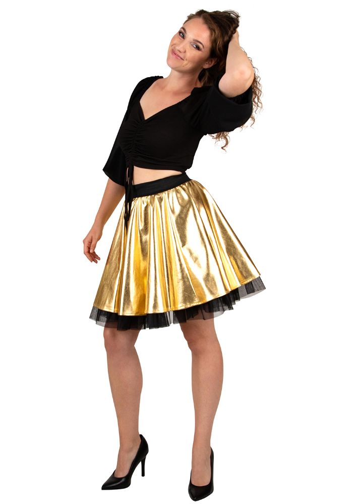 Cirkelrok Metallic Goud Dames - Festivales