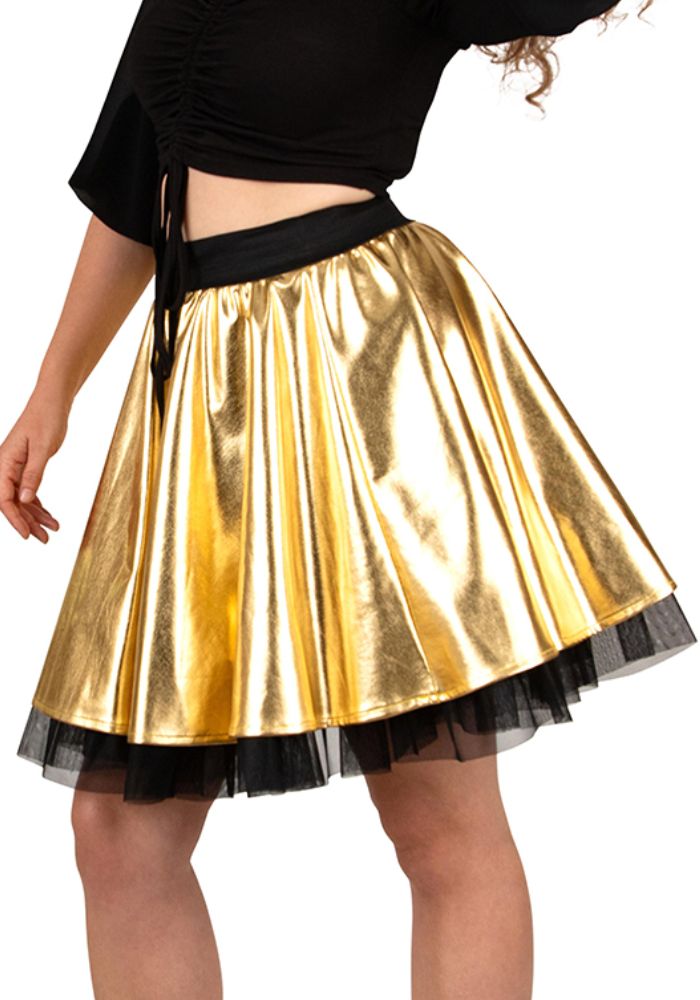 Cirkelrok Metallic Goud Dames - Festivales