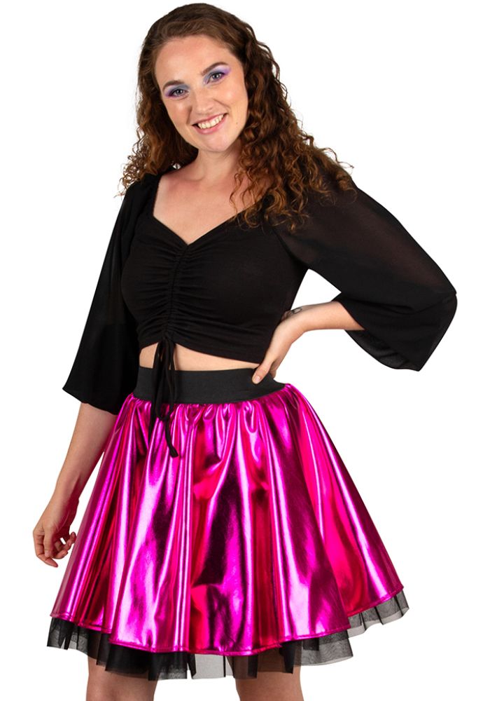 Cirkelrok Metallic Roze Dames - Festivales