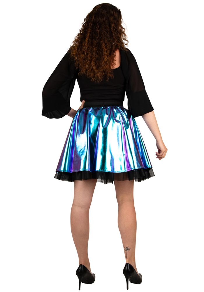 Cirkelrok Metallic Turquoise Dames - Festivales