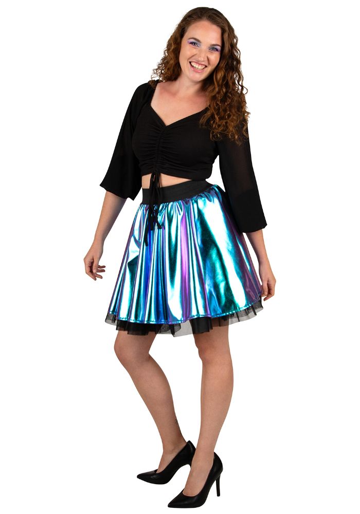 Cirkelrok Metallic Turquoise Dames - Festivales