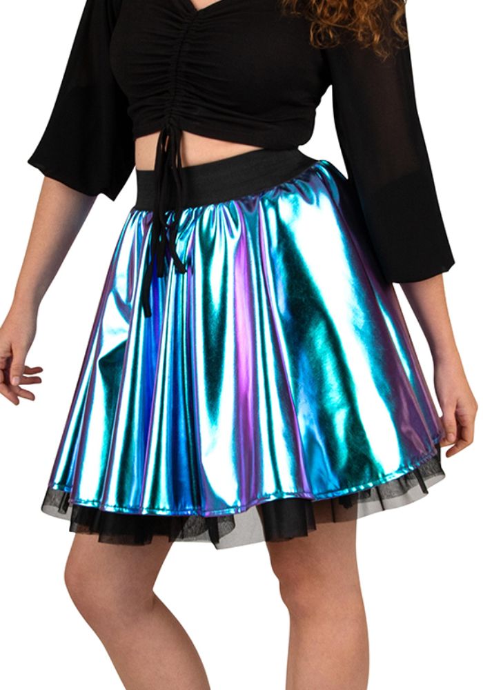 Cirkelrok Metallic Turquoise Dames - Festivales