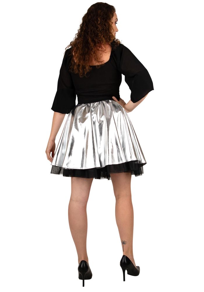 Cirkelrok Metallic Zilver Dames - Festivales