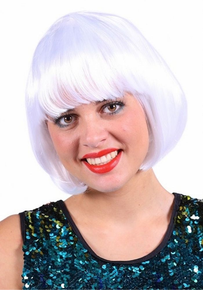 Dames Pruik Roxy Wit - Festivales