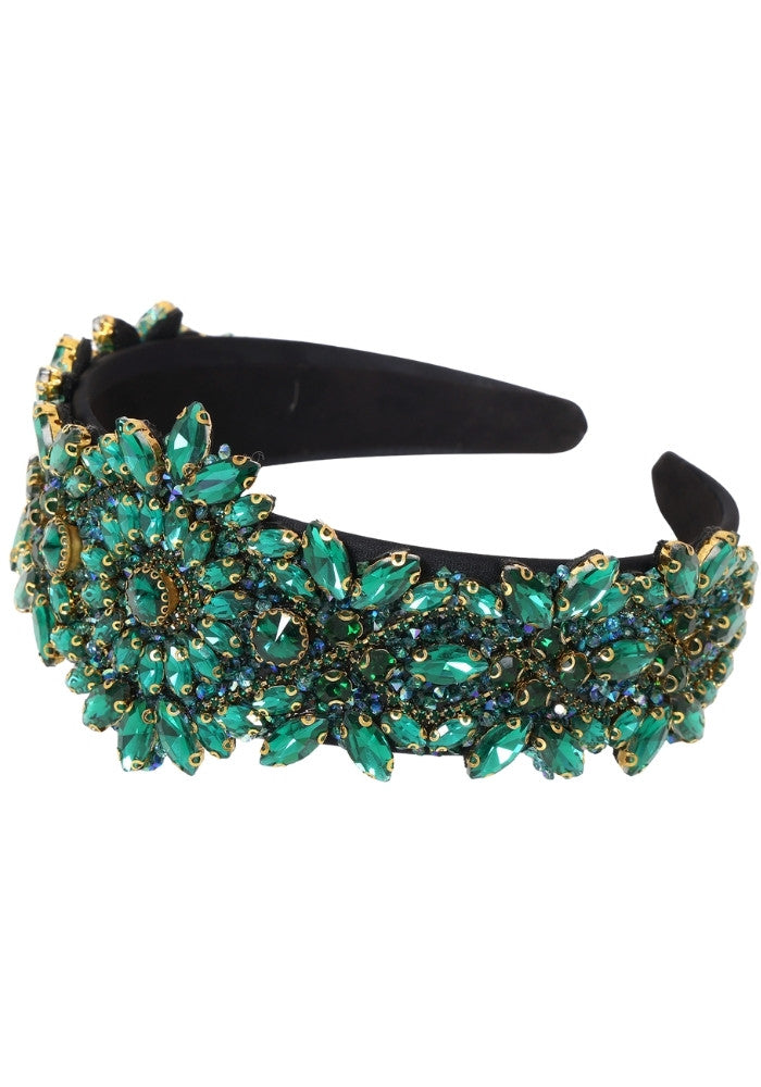 Haarband Luxe Strass Steentjes Groen - Festivales