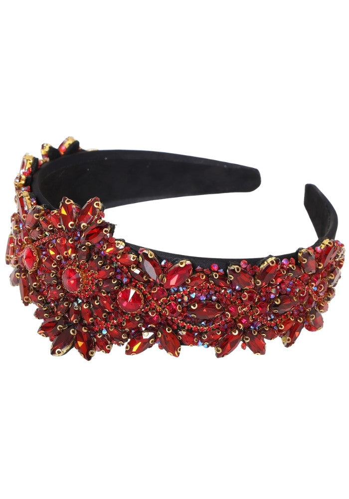 Haarband Luxe Strass Steentjes Rood - Festivales