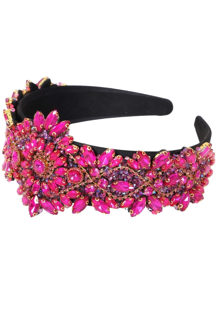 Haarband Luxe Strass Steentjes Roze - Festivales