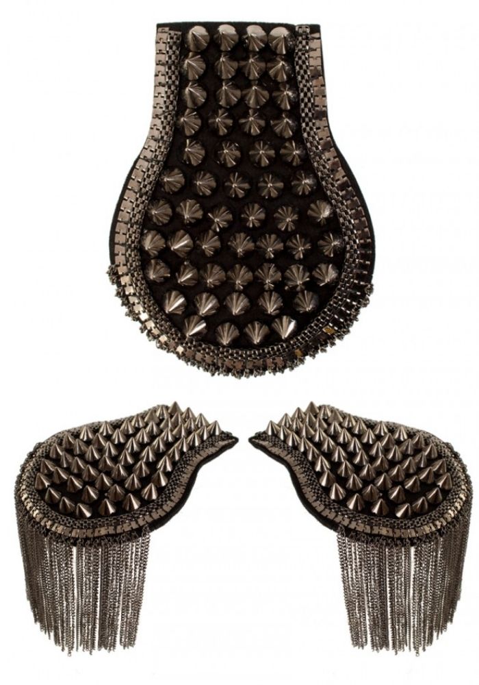 Epauletten Met Spikes Grijs Metallic - Festivales