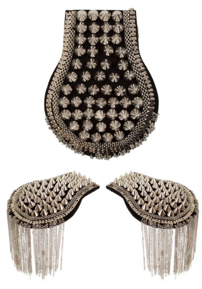 Epauletten Met Spikes Zilver - Festivales