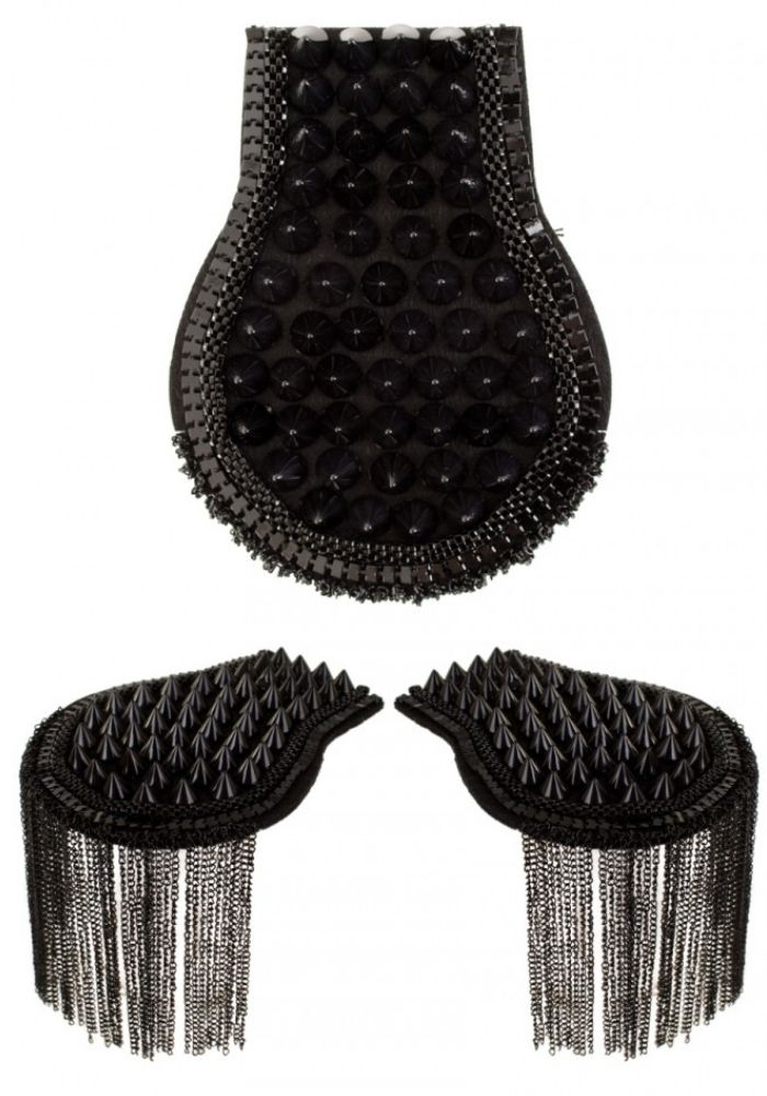 Epauletten Met Spikes Zwart - Festivales