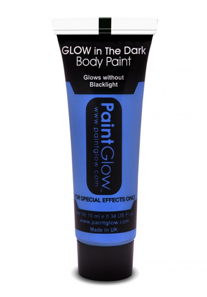 Face & Body Paint 10ml Glow In The Dark Blauw - Festivales