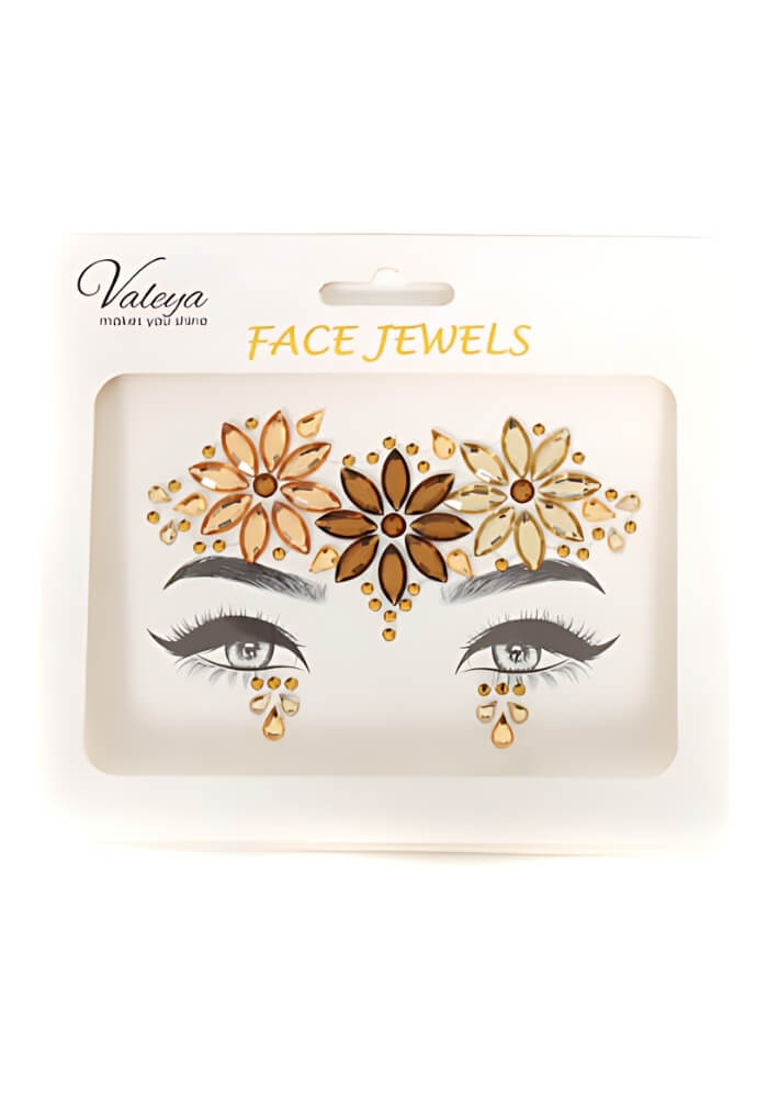 Face Jewels Bloemen Bruin - Festivales