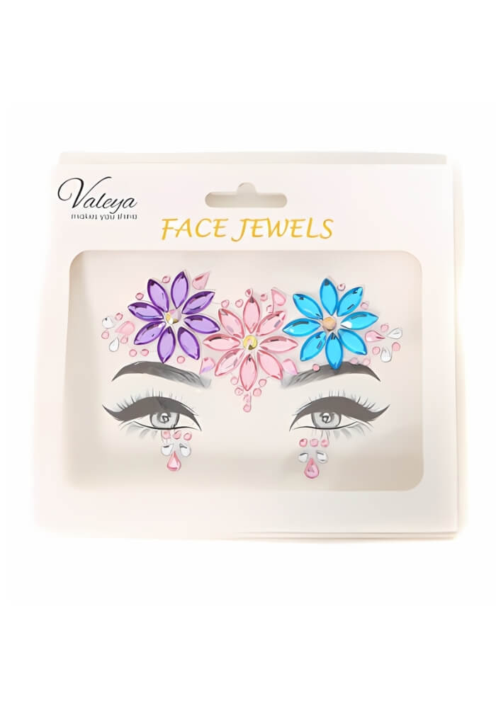 Face Jewels Bloemen Roze - Festivales