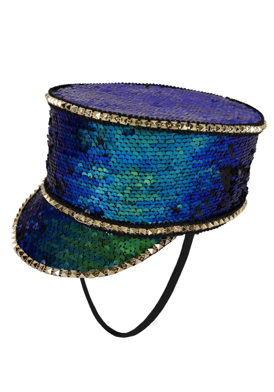 Fanfare Hoed Pailletten Turquoise - Festivales