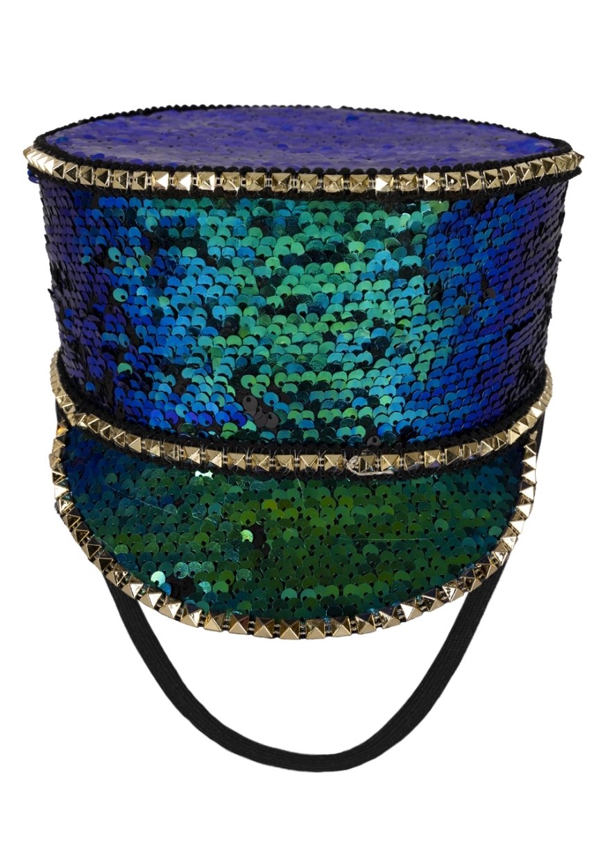 Fanfare Hoed Pailletten Turquoise - Festivales