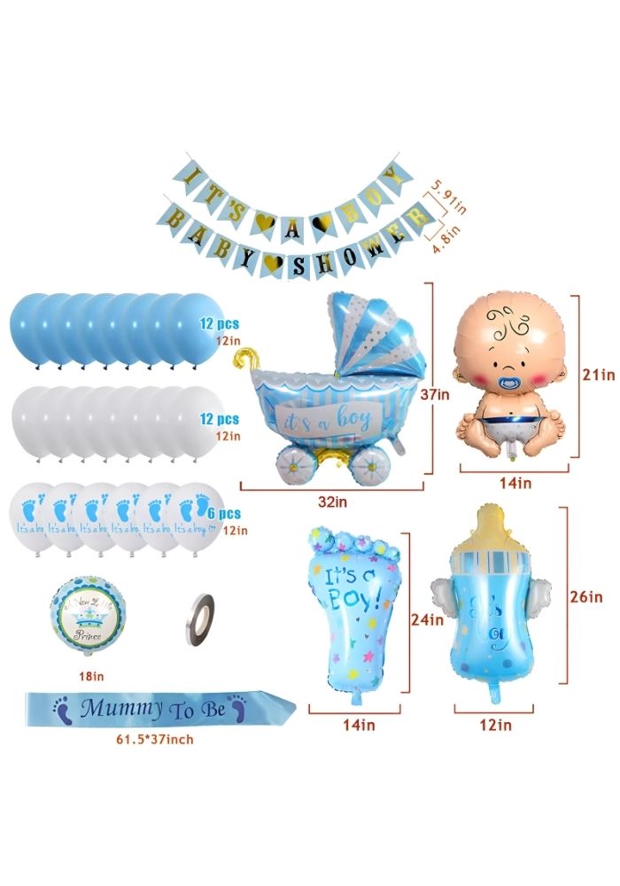 Baby Shower Versiering Pakket - Jongetje - 39 Stuks - Festivales