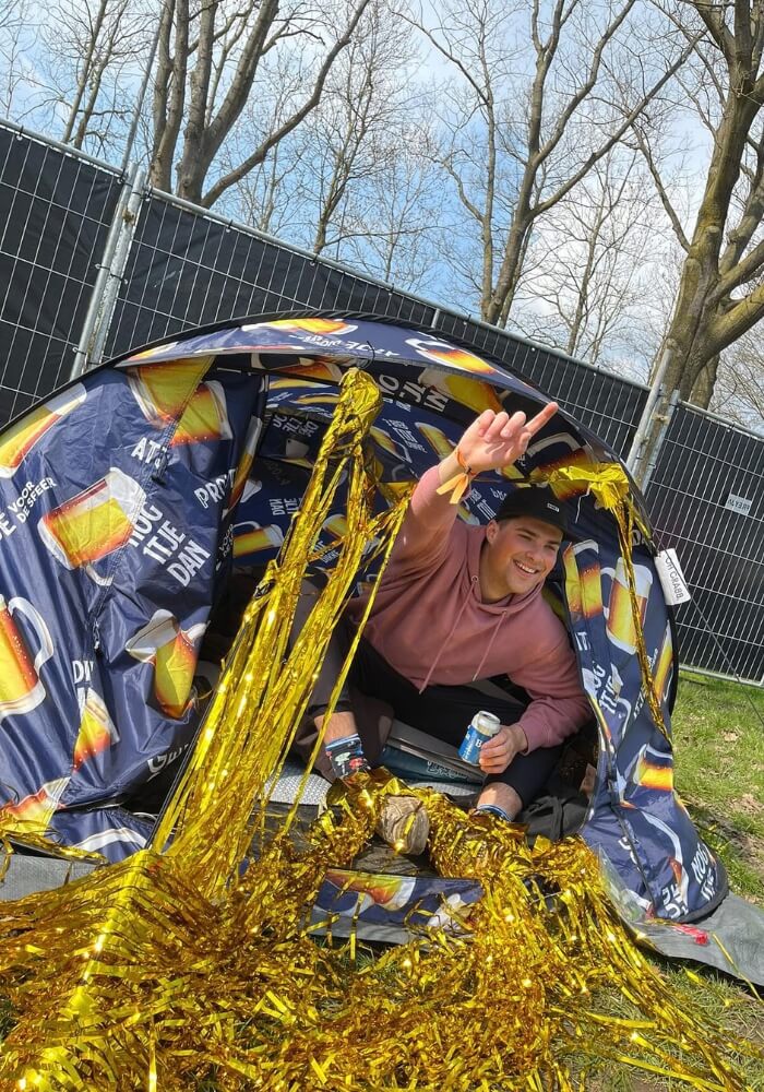 Festival Camping pop-up tent - 2-3 persoons - Brutaal Bier print - Festivales