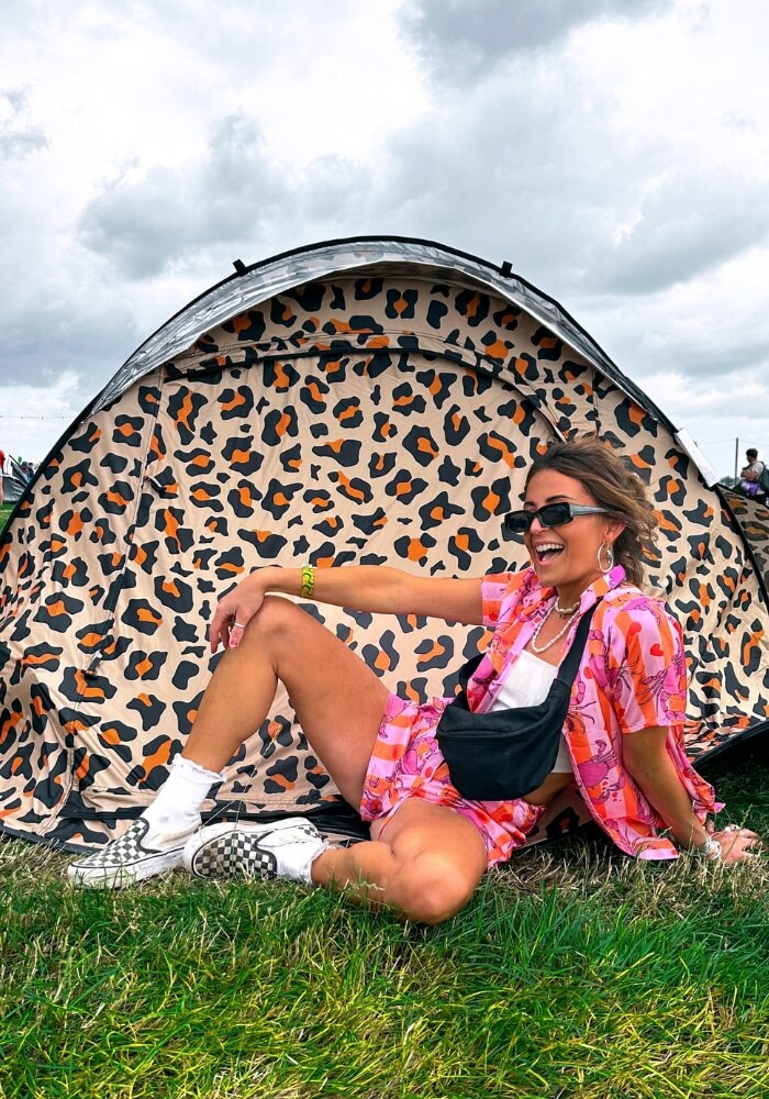 Festival Camping pop-up tent - 2-3 persoons - Pittige Panter print - Festivales