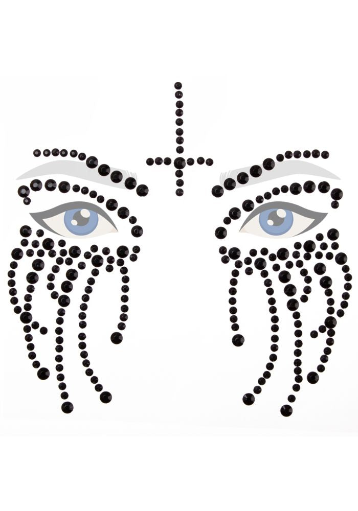 Gezichtssticker Halloween Black Horror Eye Design - Festivales