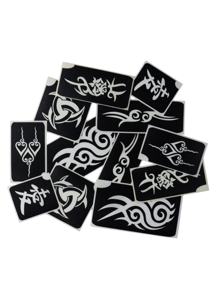 Glitter Tattoo Stencils Tribal 12pcs - Festivales