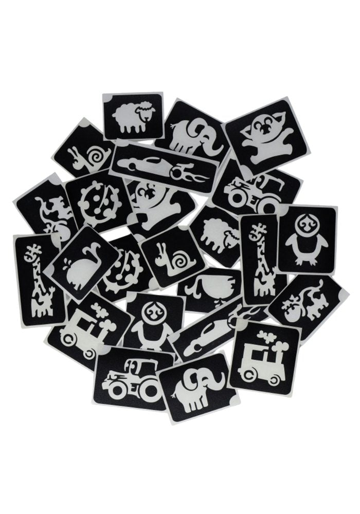 Glitter Tattoo Stencils XL Cute 24pcs - Festivales