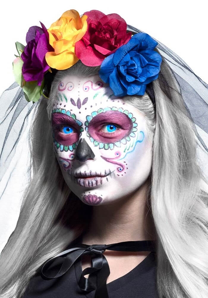 Maandlenzen UV Flash Blauw - Festivales