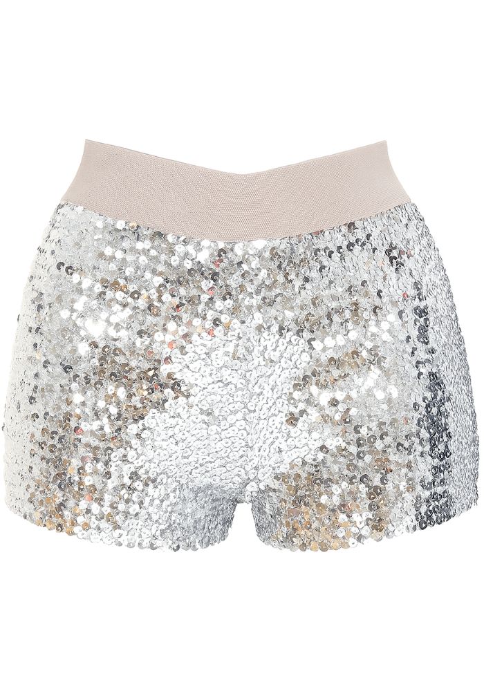 Hotpants Pailletten Zilver - Festivales
