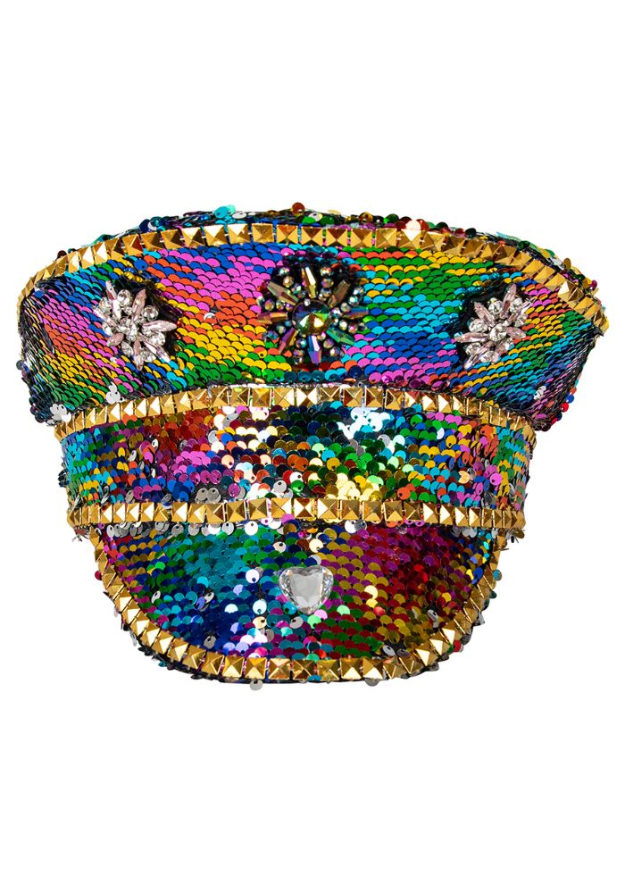 Kapiteinspet Regenboog Pailletten Deluxe - Festivales