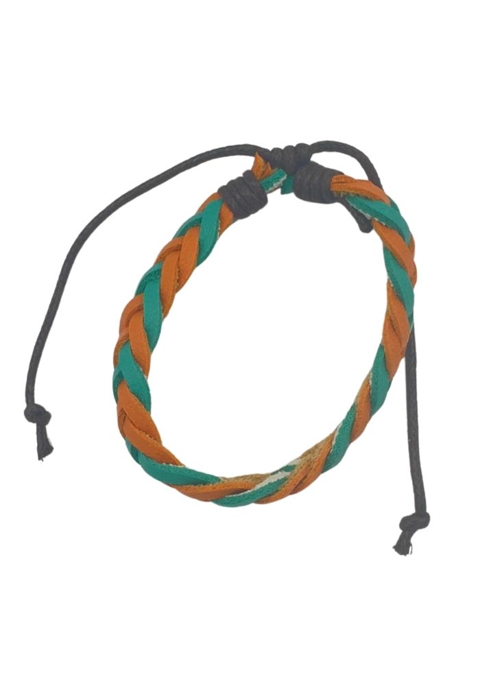 Kruikenstad Leren Armband Gevlochten - Festivales