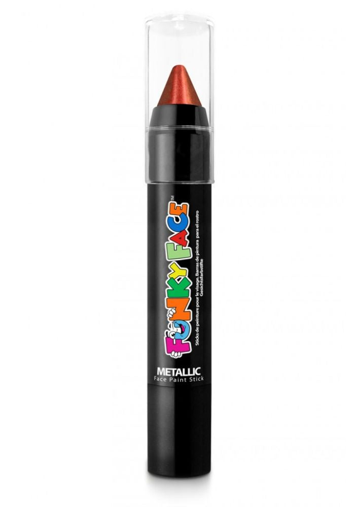 Metallic Face & Body Paint Stick Rood - Festivales