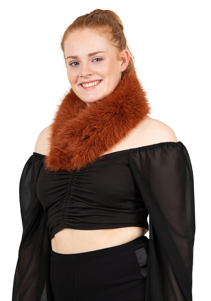 Nep Bont Sjaal Caramel met Clip - Festivales