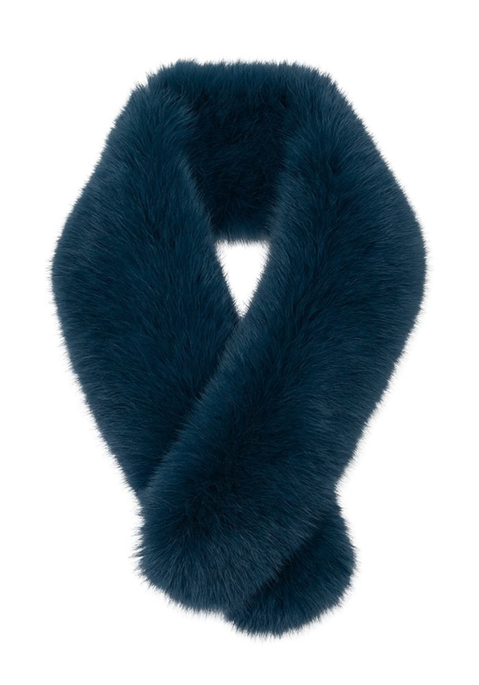 Nep Bont Sjaal Petrol met Clip - Festivales