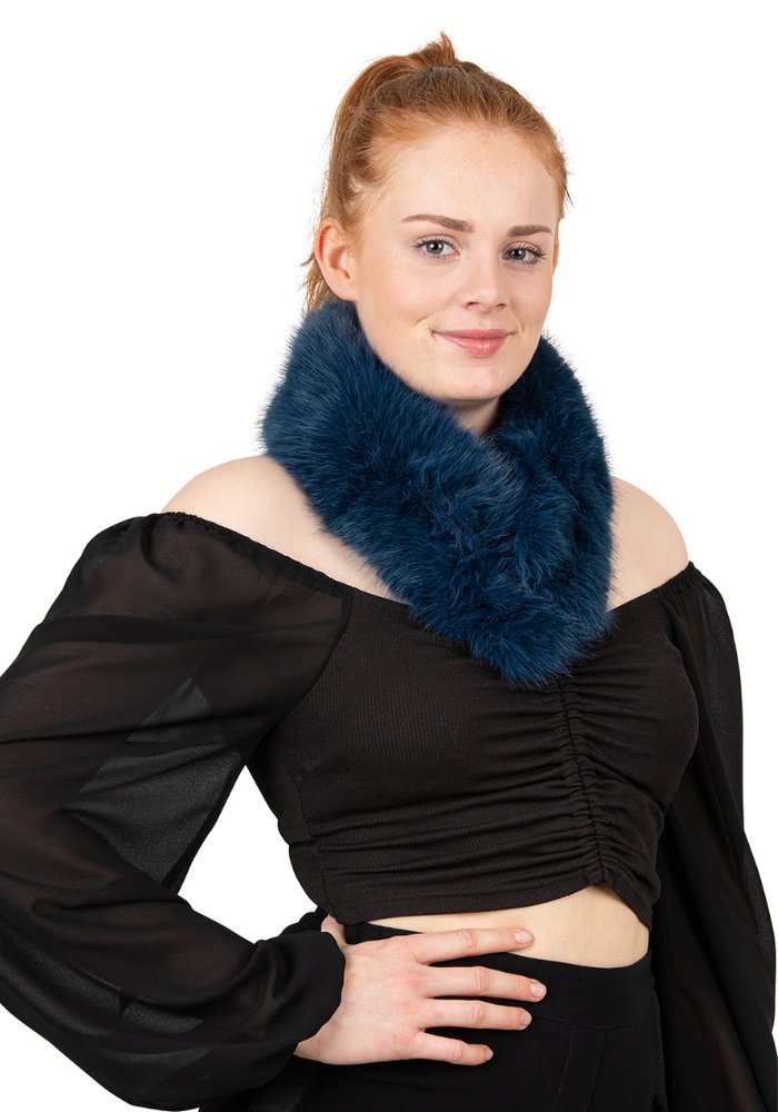 Nep Bont Sjaal Petrol met Clip - Festivales