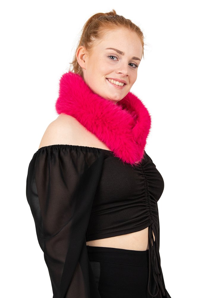 Nep Bont Sjaal Deep Prum Rood met Clip - Festivales