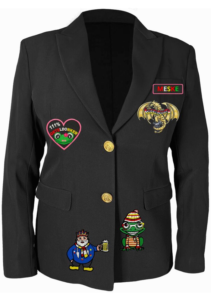 Oeteldonk Jasje - Dames - Luxe - 5 willekeurige emblemen 34 - Festivales