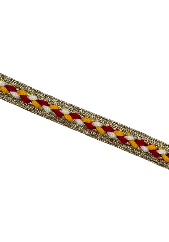 Oeteldonk Fourniturenband Vlechten Met Gouden Rand 2,5m - Festivales