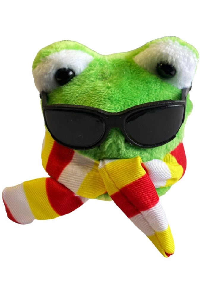 Oeteldonk Pluche Kikkerkop Met Zonnebril - Festivales