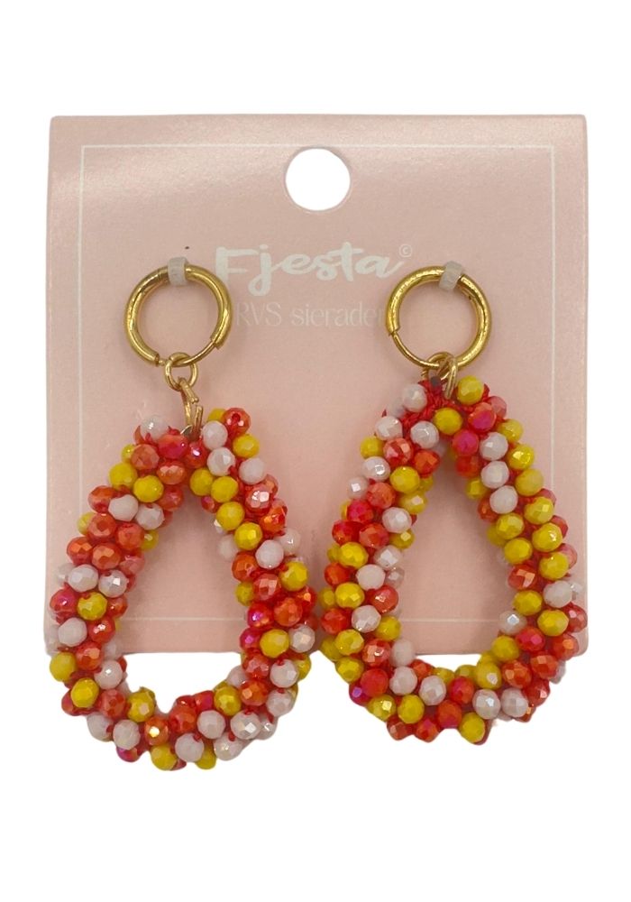 Oeteldonk Oorbellen Druppel Steentjes - Premium RVS - Festivales