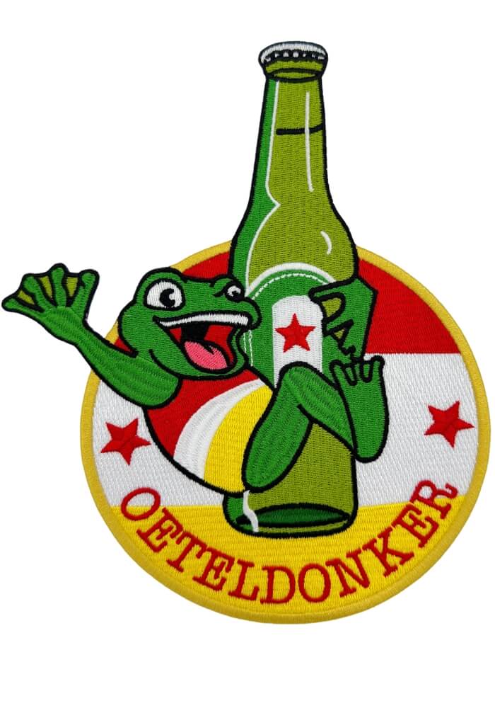 Kikker met Bierfles - Oeteldonk Rugembleem - Festivales