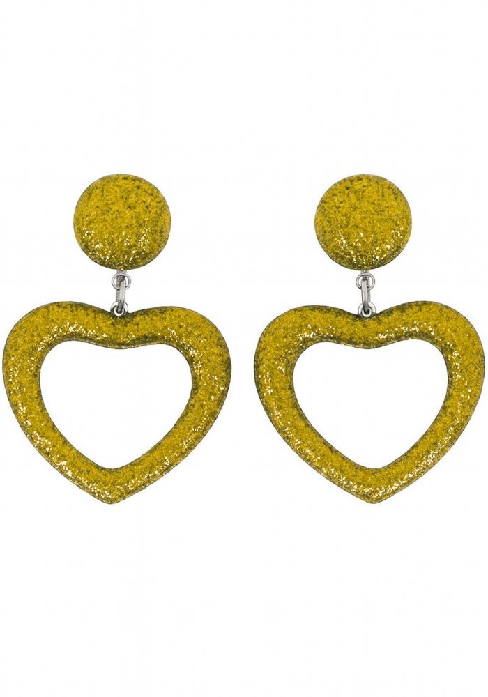 Oorbellen Hartje Glitter Goud - Festivales