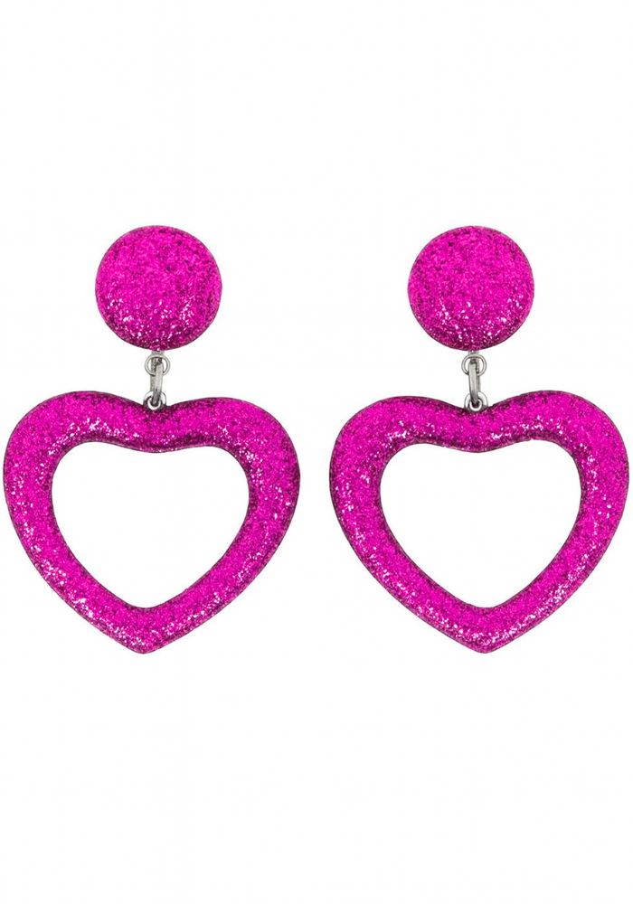 Oorbellen Hartje Glitter Roze - Festivales