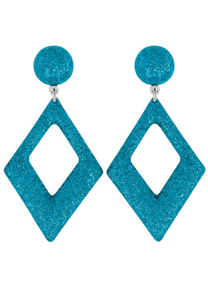 Oorbellen Glitter Ruit Turquoise - Festivales
