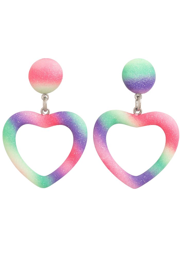 Oorbellen Hartje Glitter Future Rainbow - Festivales
