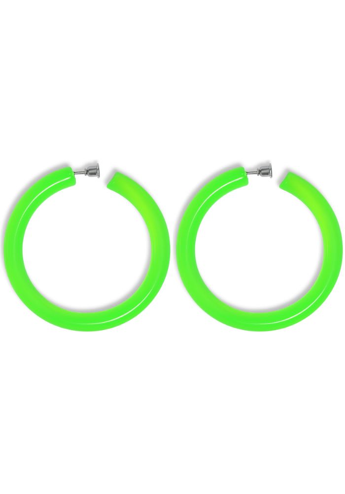 Ronde Oorbellen Dun Neon Groen - Festivales