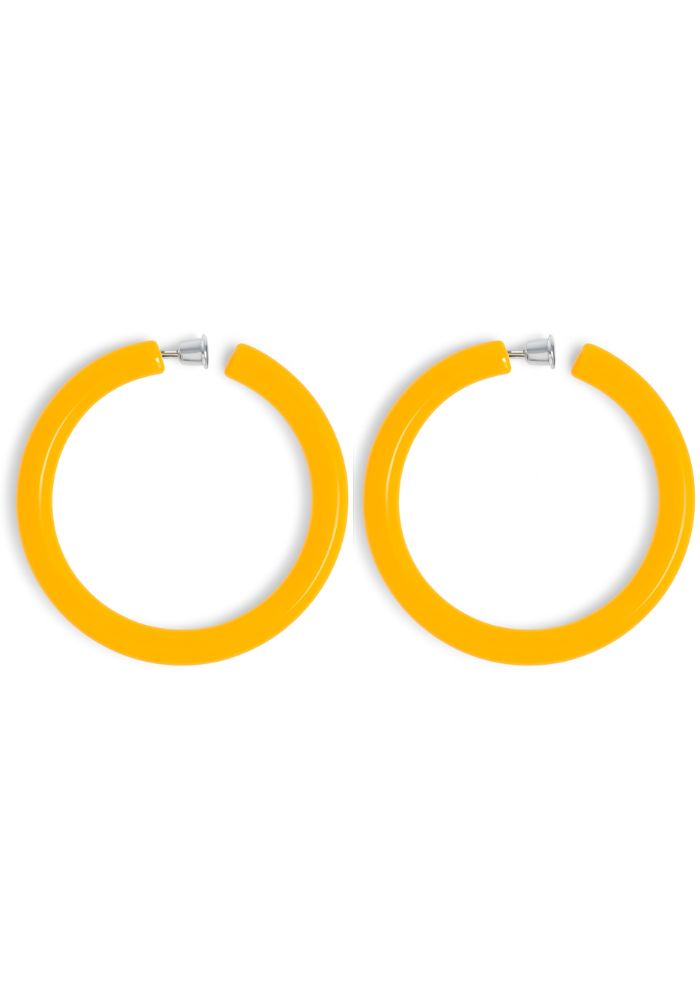 Ronde Oorbellen Dun Neon Oranje - Festivales