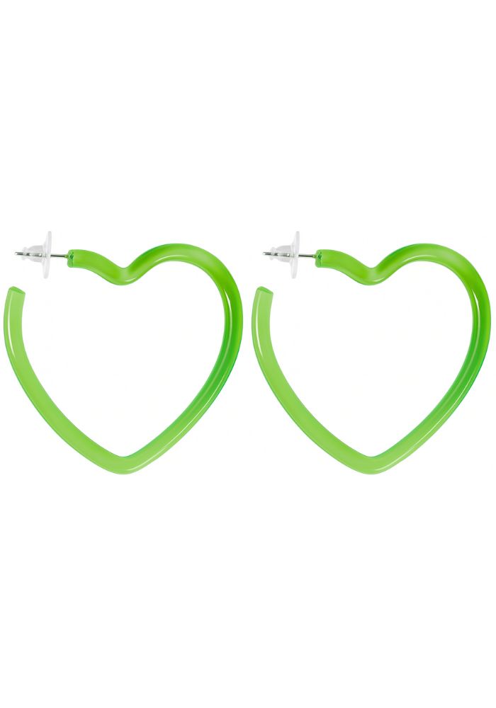 Oorbellen Hartjes Neon Groen - Festivales