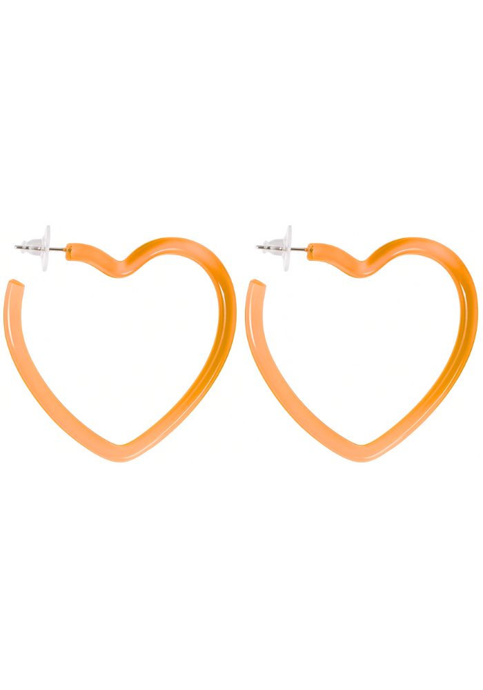 Oorbellen Hartjes Neon Oranje - Festivales