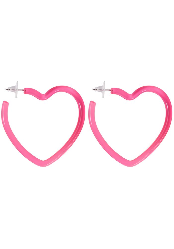 Oorbellen Hartjes Neon Roze - Festivales
