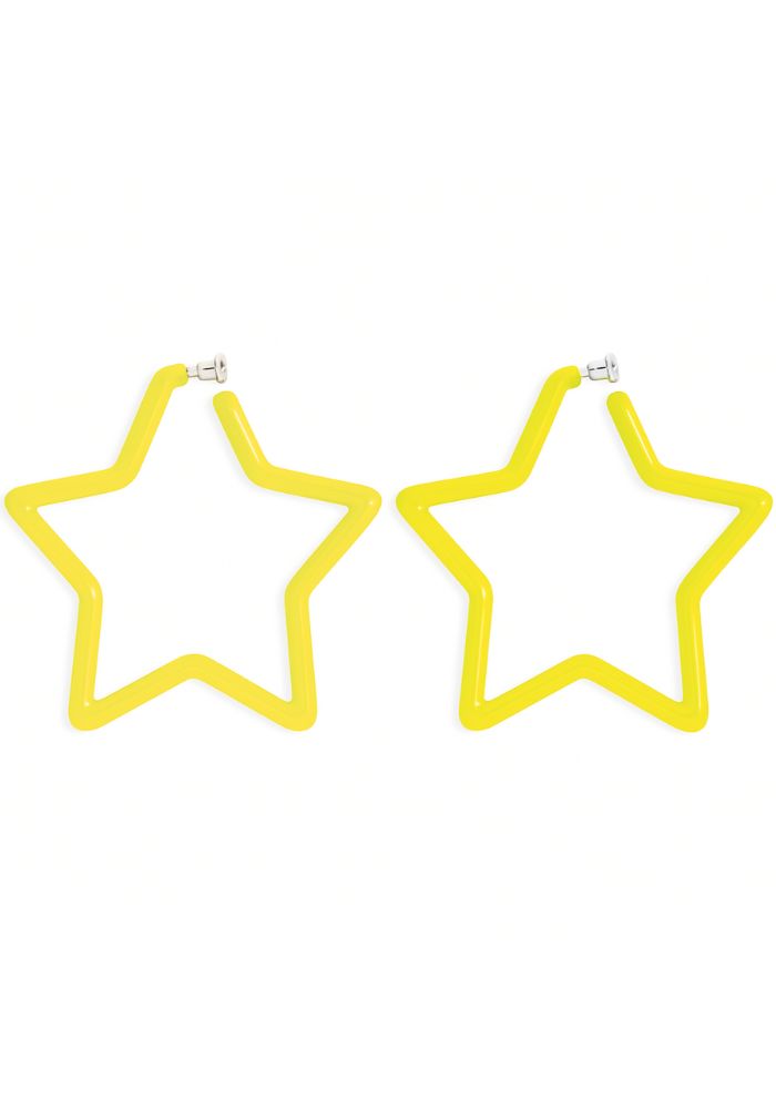 Oorbellen Sterren Neon Geel - Festivales